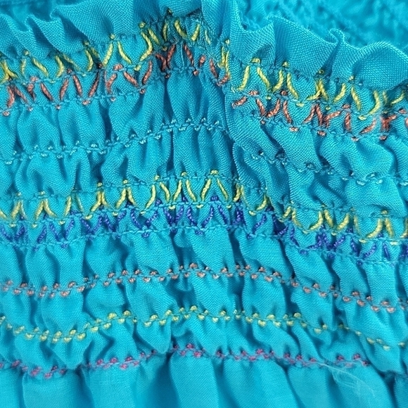 NWT Da Nang sleeveless embroidered blue tank top M - Picture 4 of 14